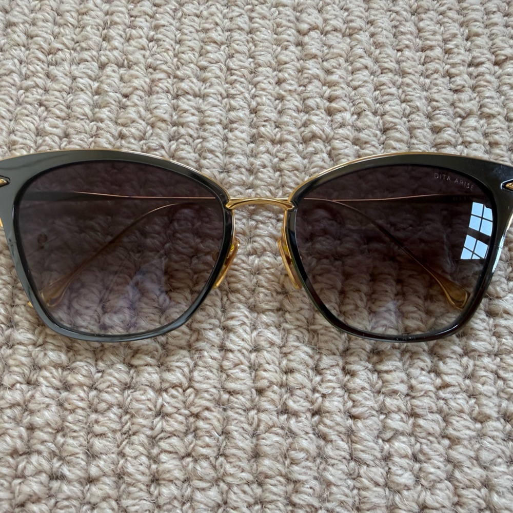 DITA Women's Elegant Black and Gold Sunglasses
